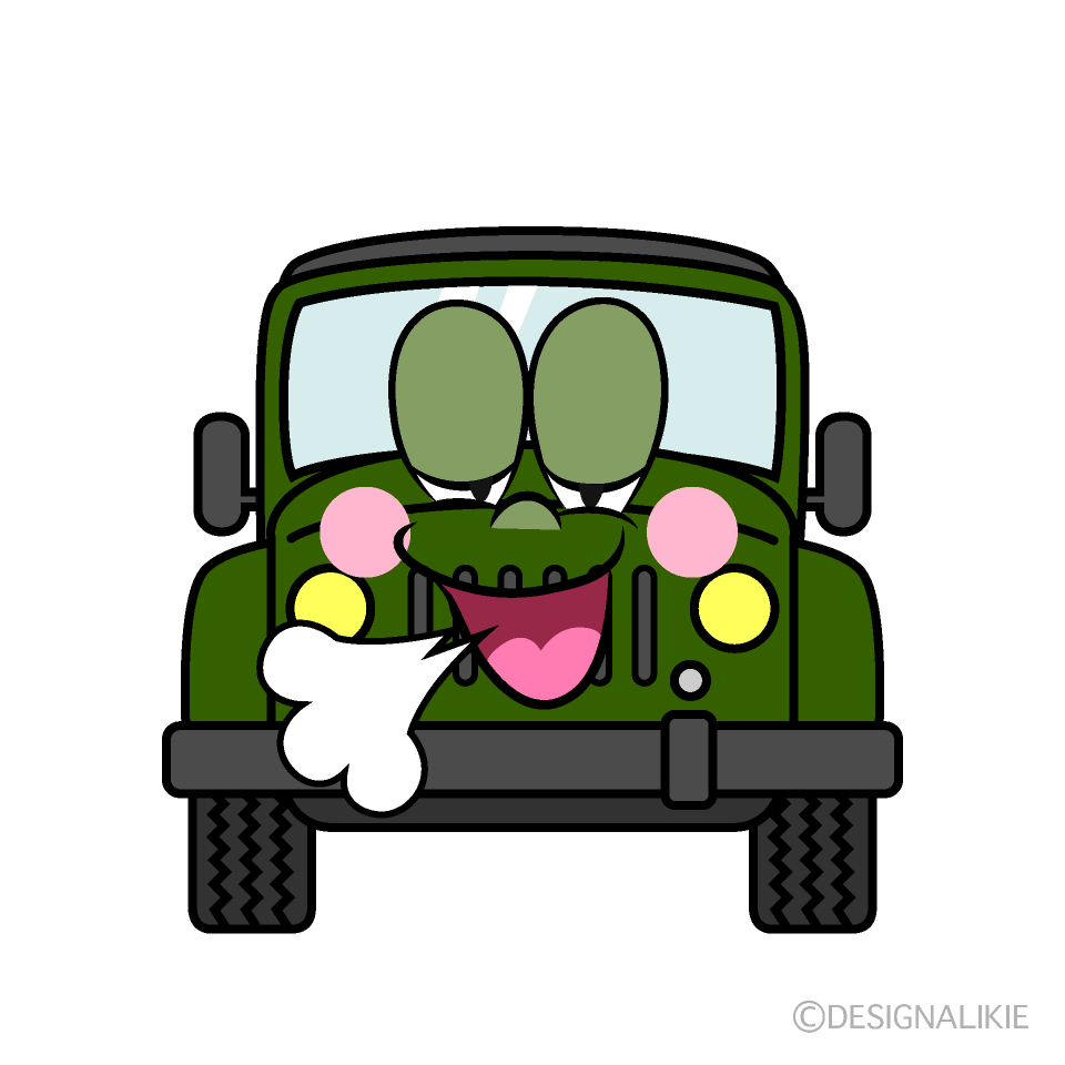 Relaxing Jeep Cartoon Character Image