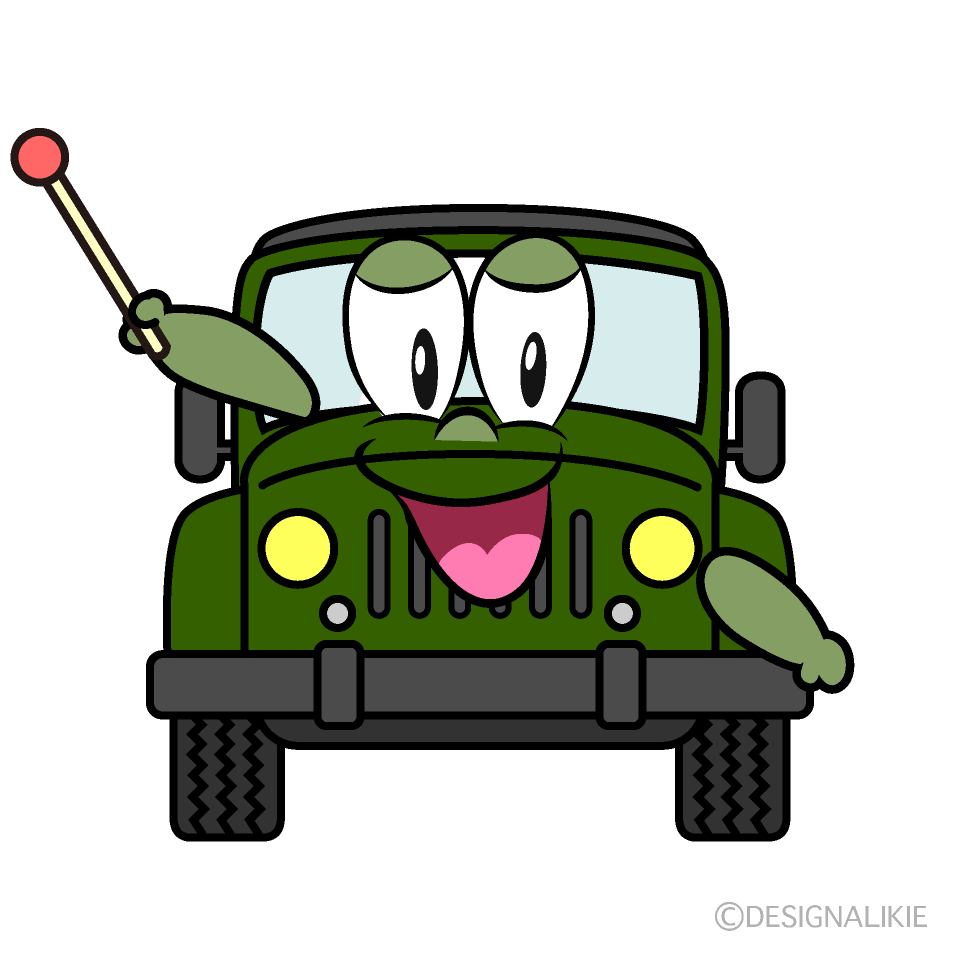 Speaking Jeep Cartoon Character Image