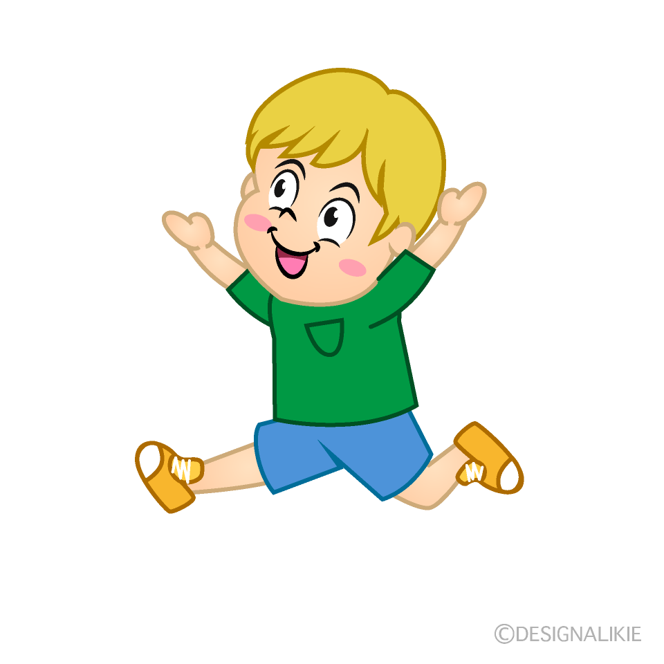 Free Hopping Boy Cartoon Image｜Charatoon