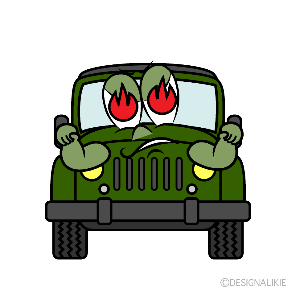 Enthusiasm Jeep Cartoon Character Image