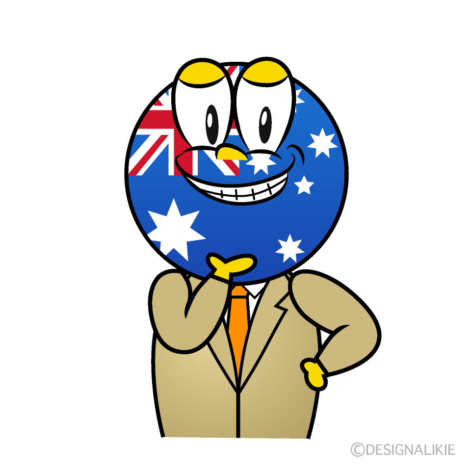 Grinning Australian Cartoon Character Image