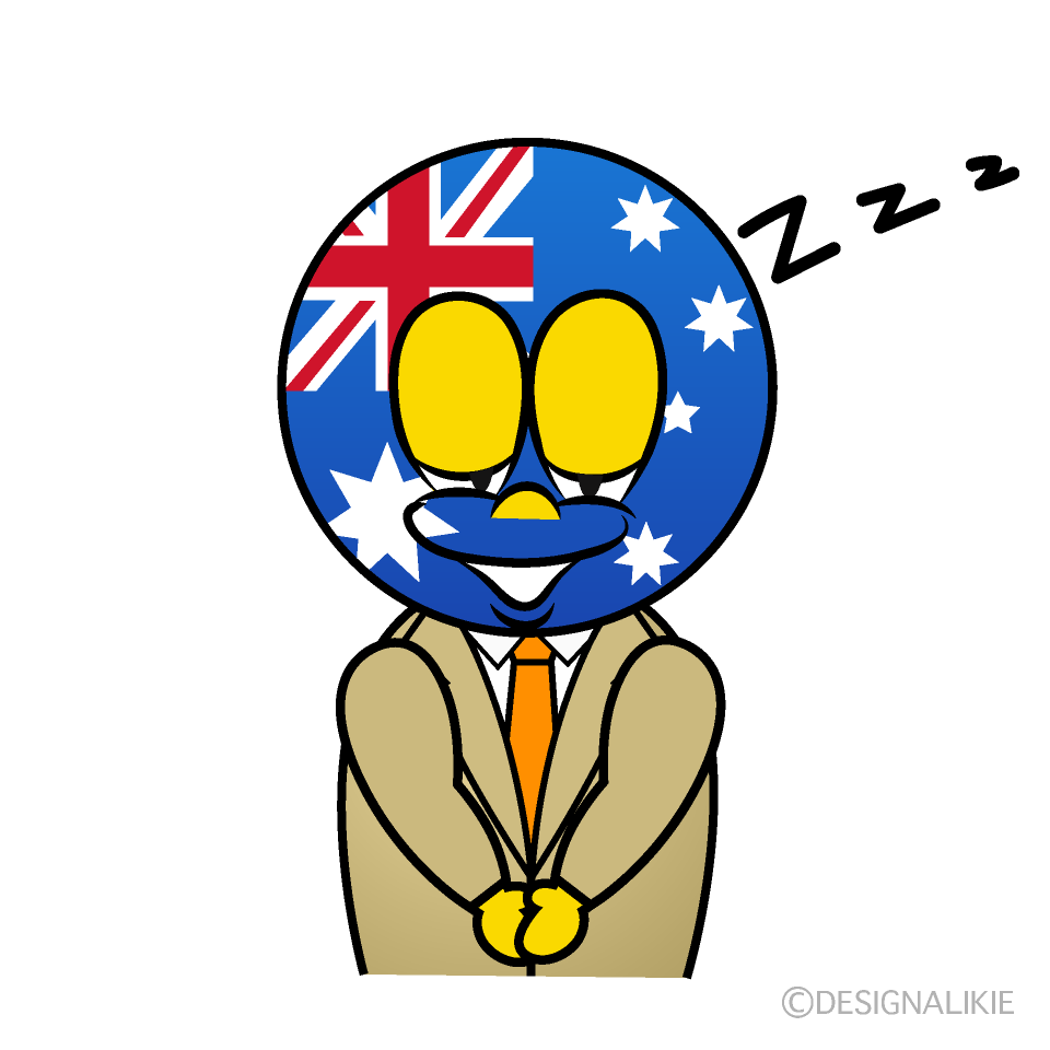 Sleeping Australian Cartoon Character Image