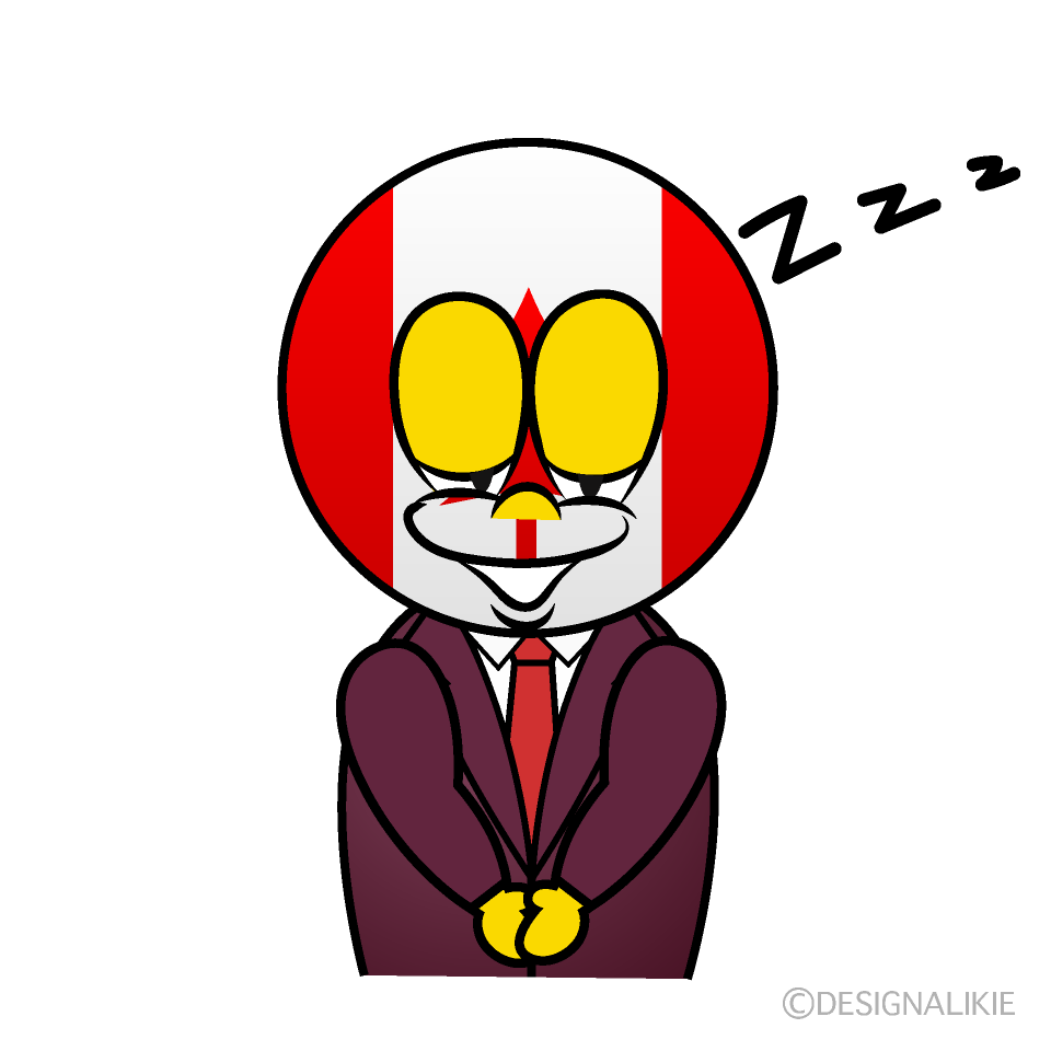 Sleeping Canadian Cartoon Character Image