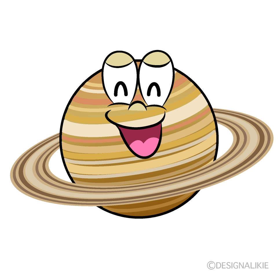 Smiling Saturn Cartoon Character Image