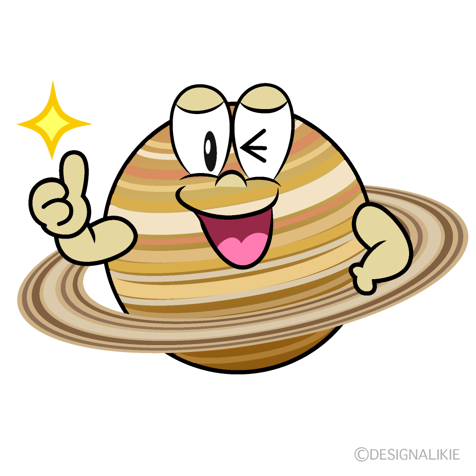 Thumbs up Saturn Cartoon Character Image