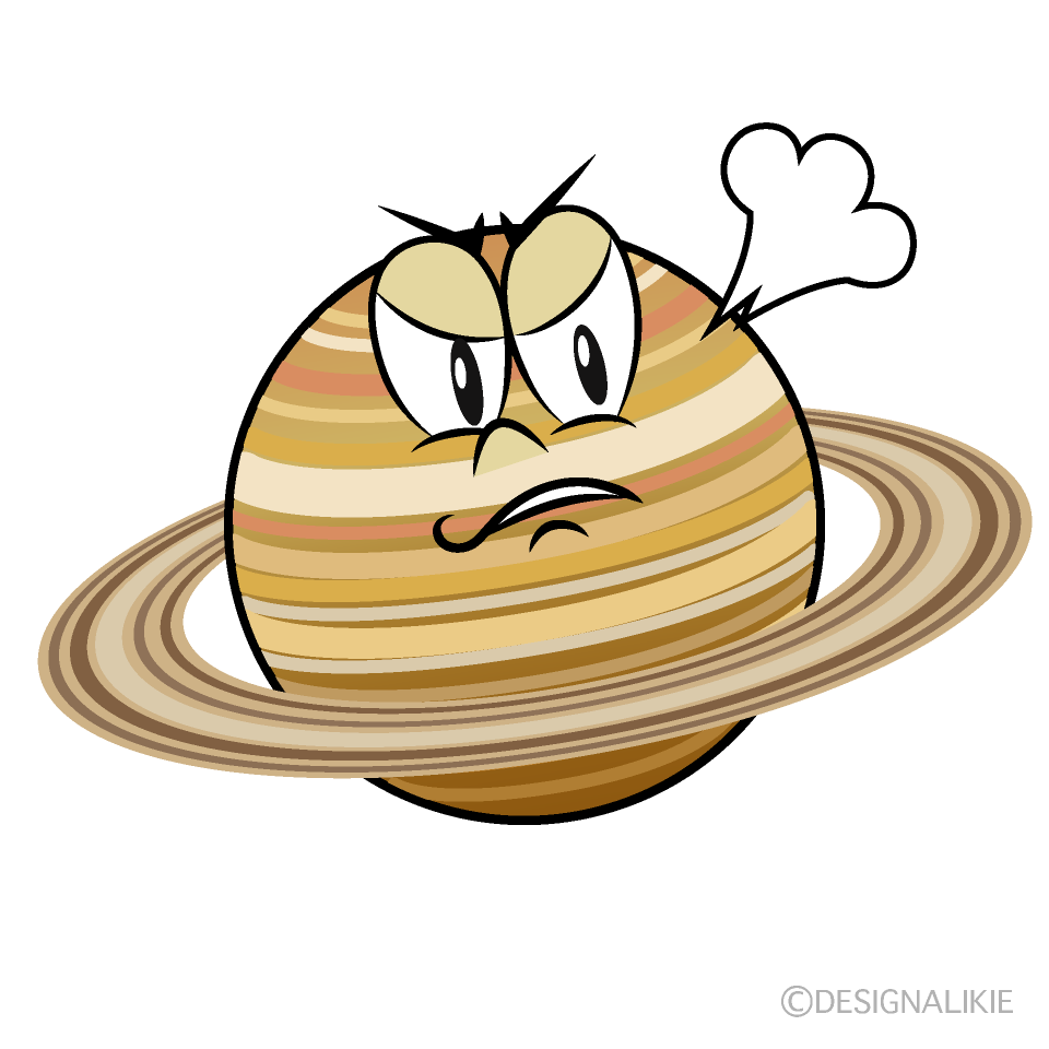 Angry Saturn Cartoon Character Image