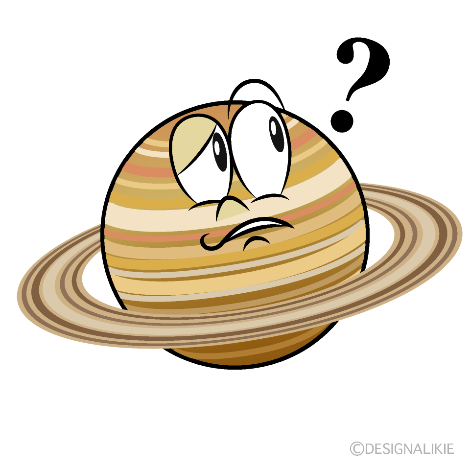 Thinking Saturn Cartoon Character Image