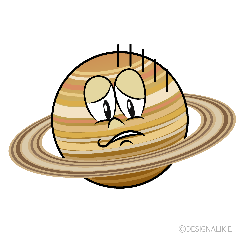 Free Depressed Saturn Cartoon Character Clipart | Charatoon