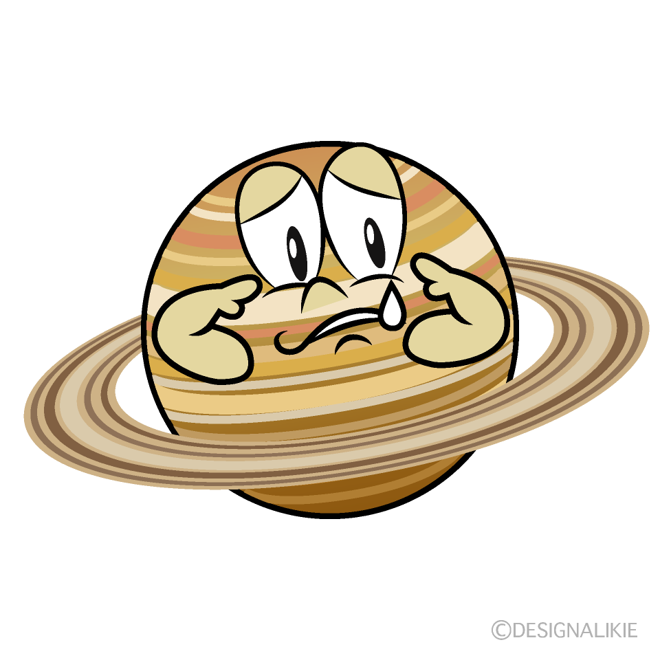 Sad Saturn Cartoon Character Image