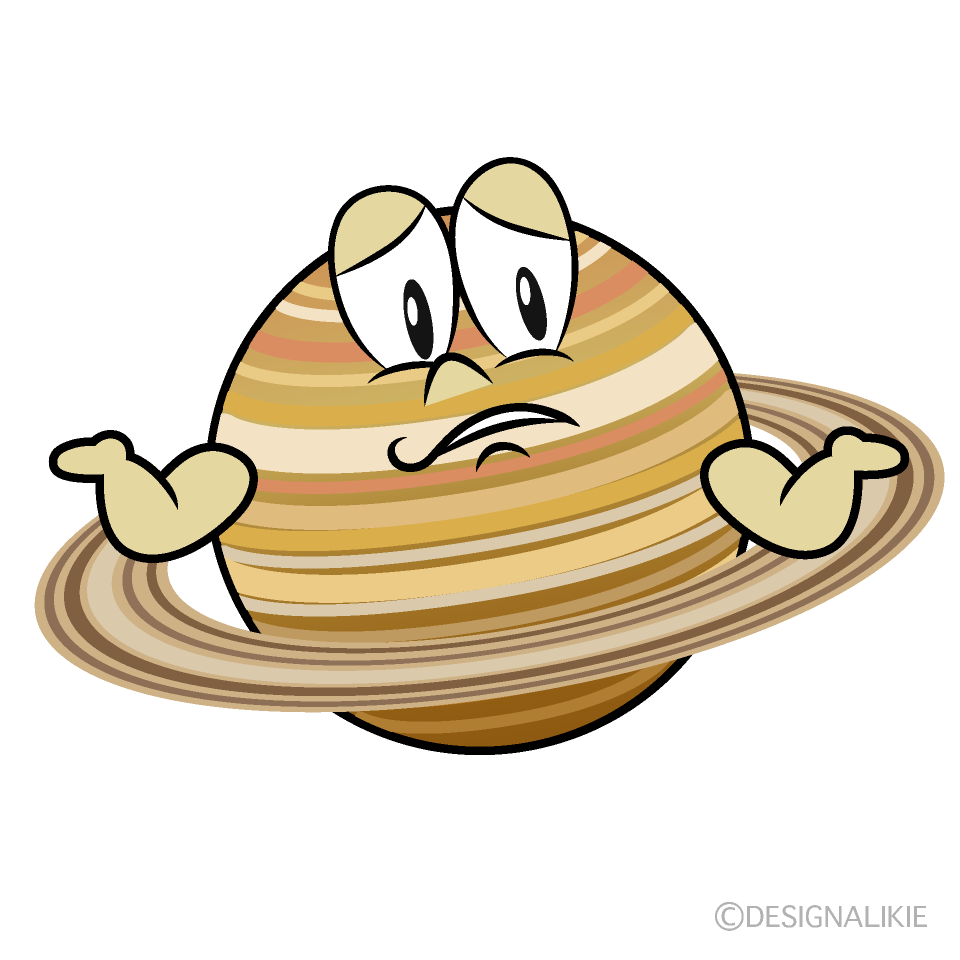 Free Troubled Saturn Cartoon Character Clipart | Charatoon