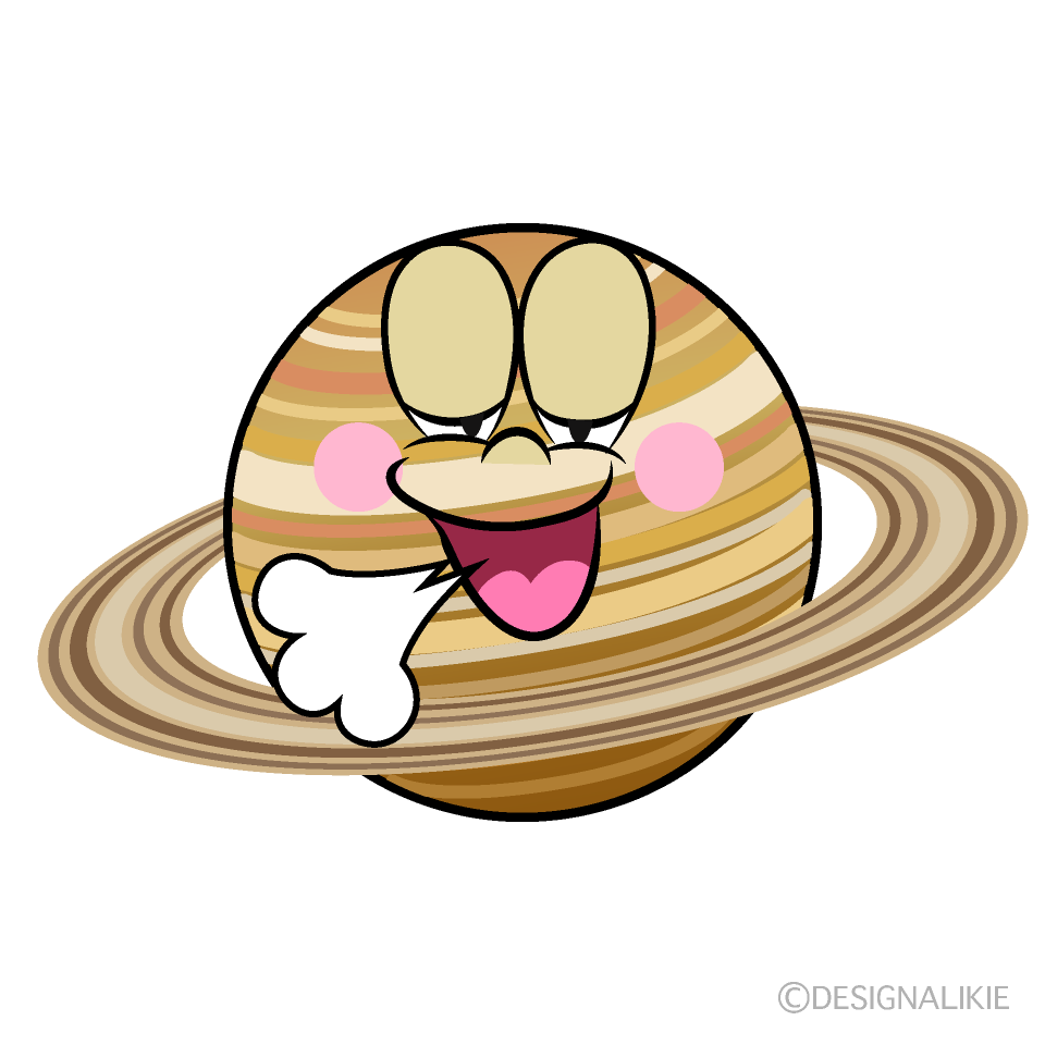 Relaxing Saturn Cartoon Character Image