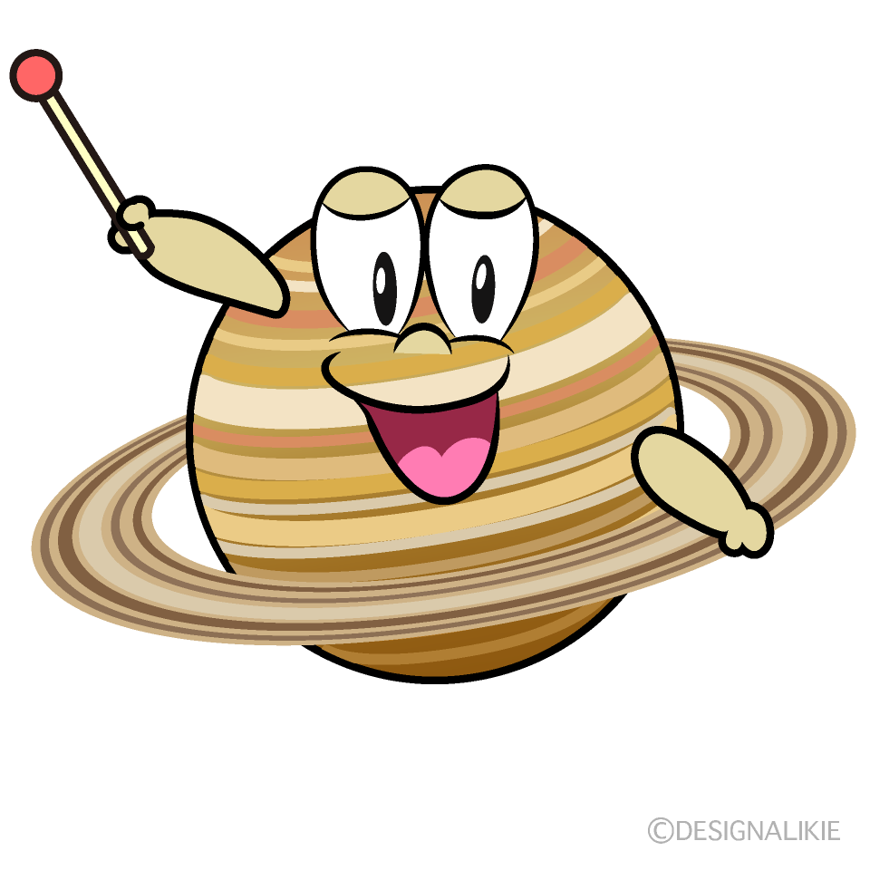 Speaking Saturn Cartoon Character Image