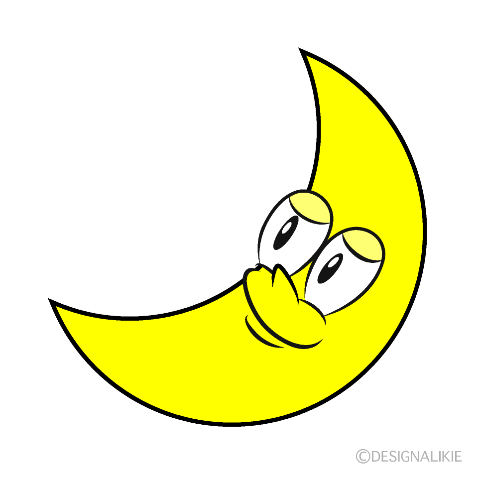 Crescent Moon Cartoon Character Image