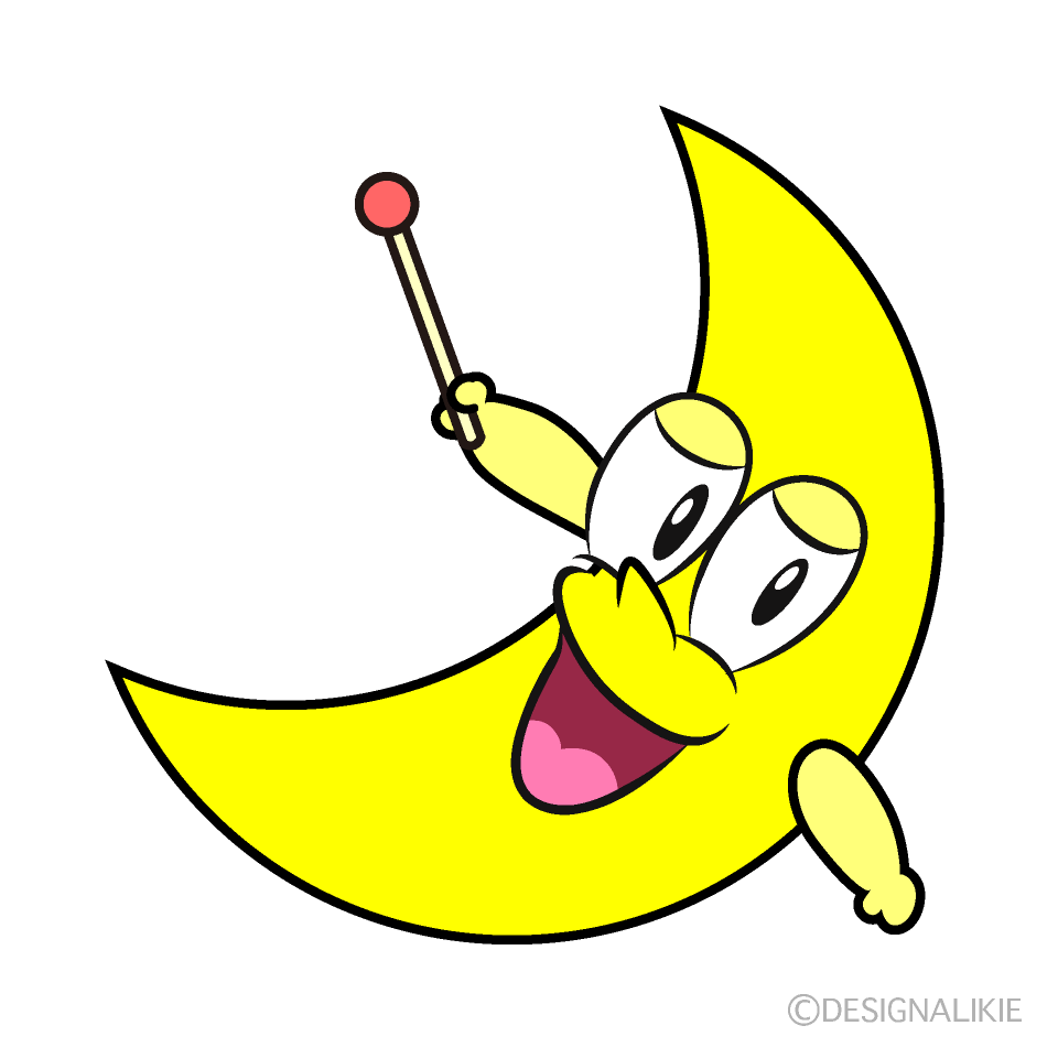 Speaking Crescent Moon Cartoon Character Image