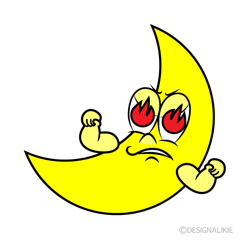 Enthusiasm Crescent Moon Cartoon Character Image