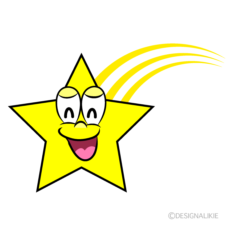 Smiling Shooting Star Cartoon Character Image