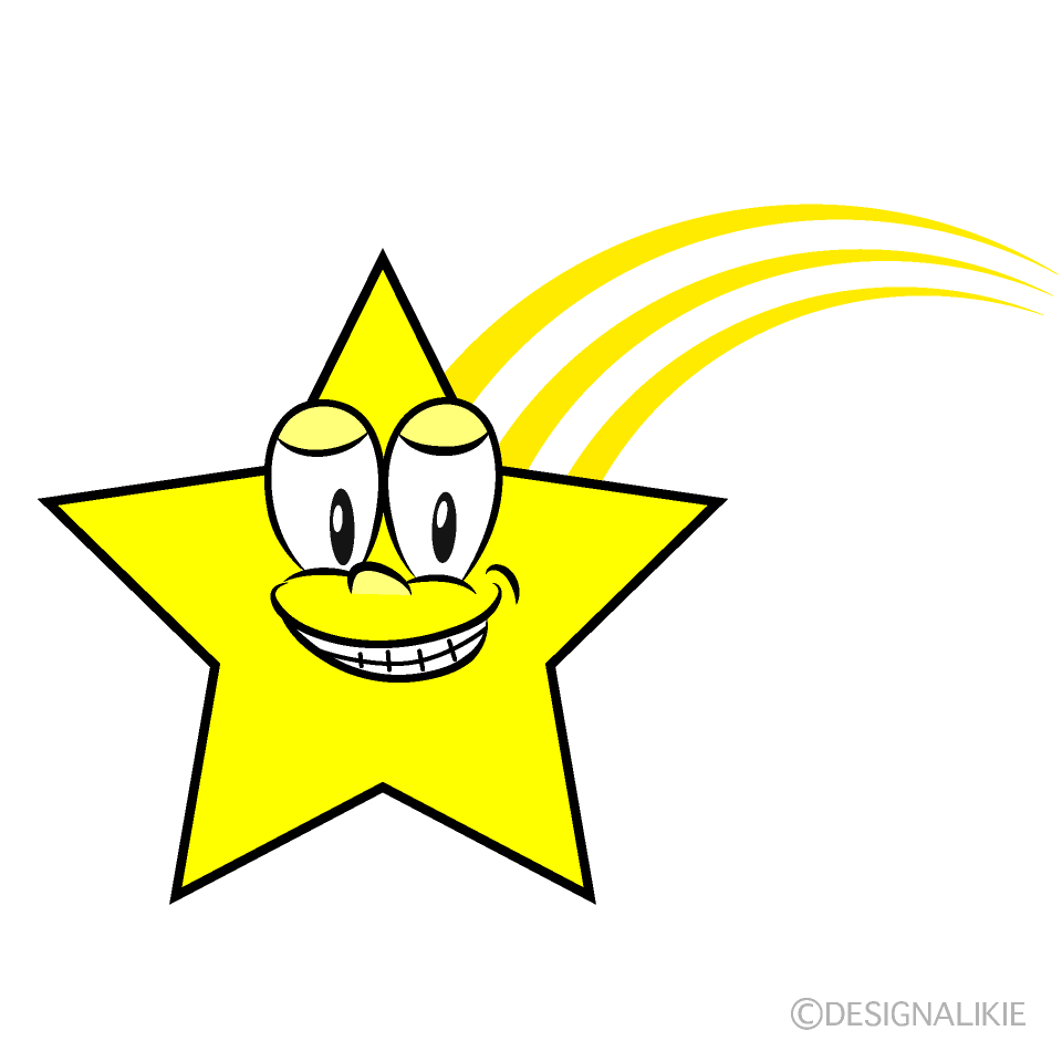 Grinning Shooting Star Cartoon Character Image