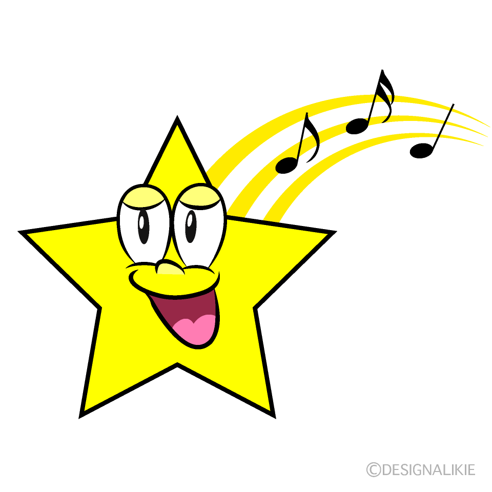 Singing Shooting Star Cartoon Character Image