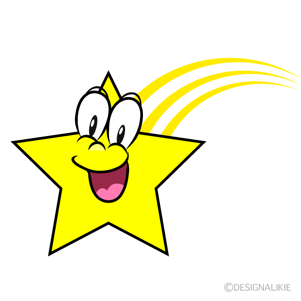 Surprising Shooting Star Cartoon Character Image