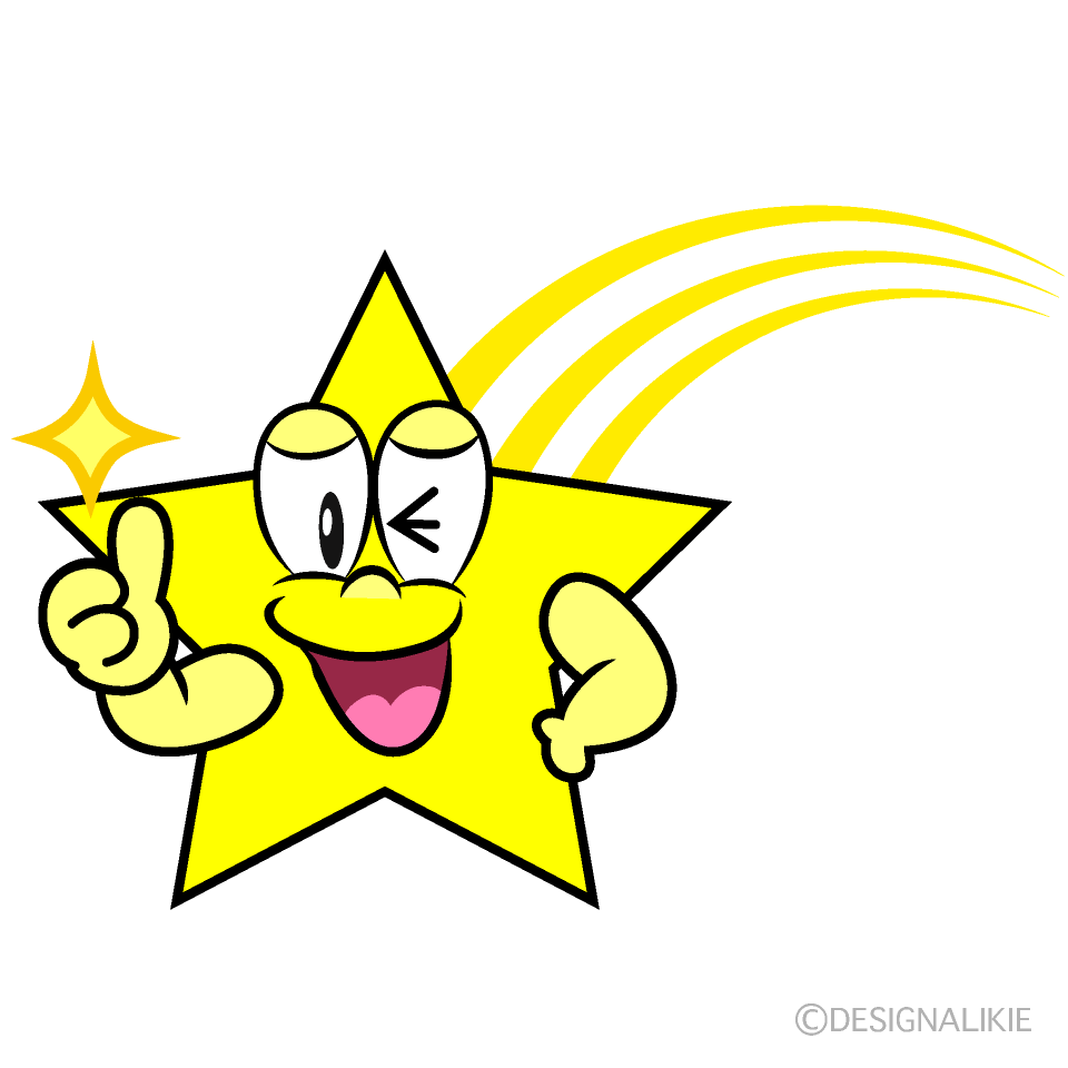 Thumbs up Shooting Star Cartoon Character Image