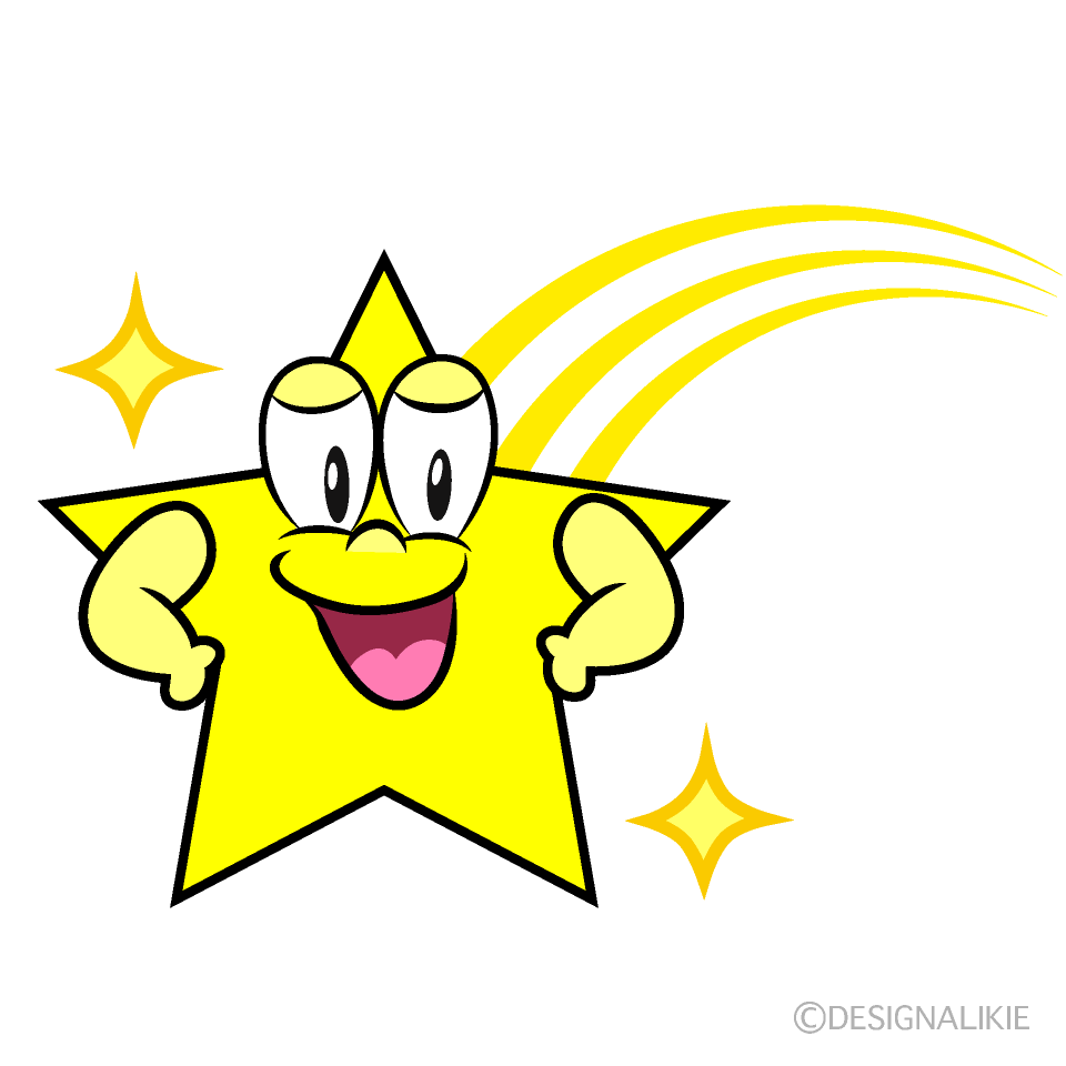 Glitter Shooting Star Cartoon Character Image