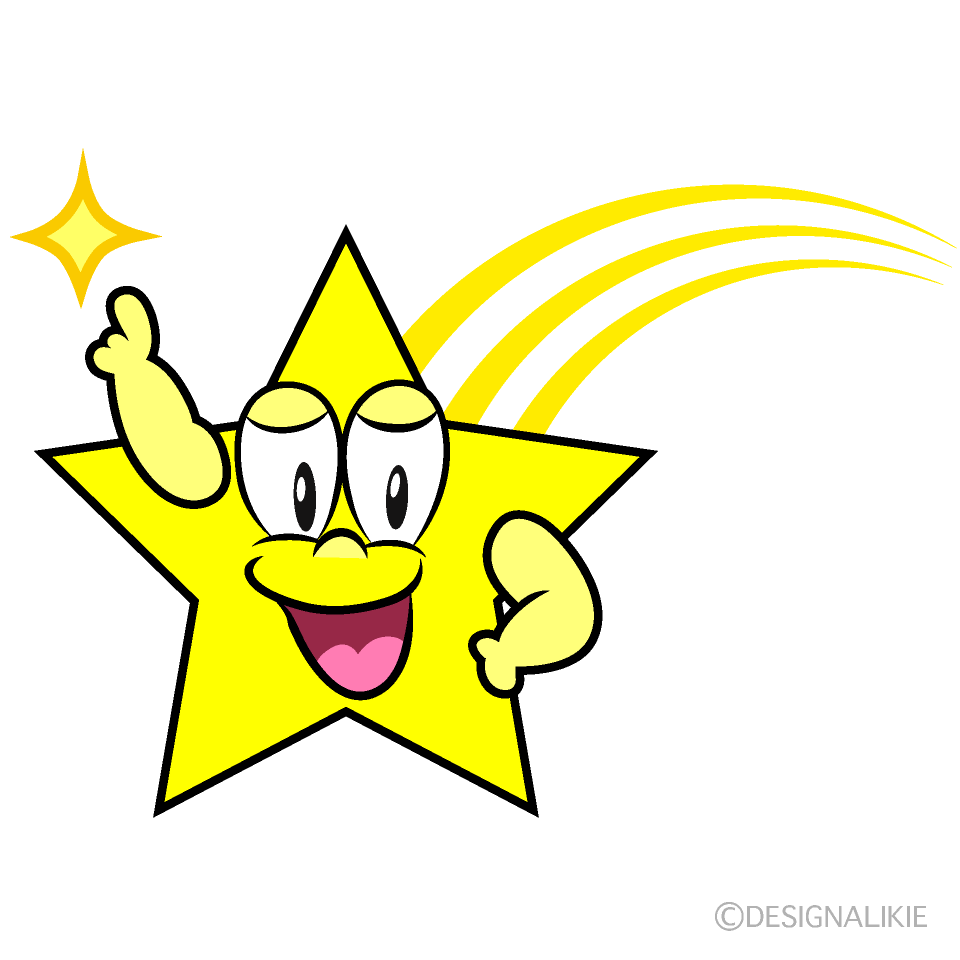 Posing Shooting Star Cartoon Character Image