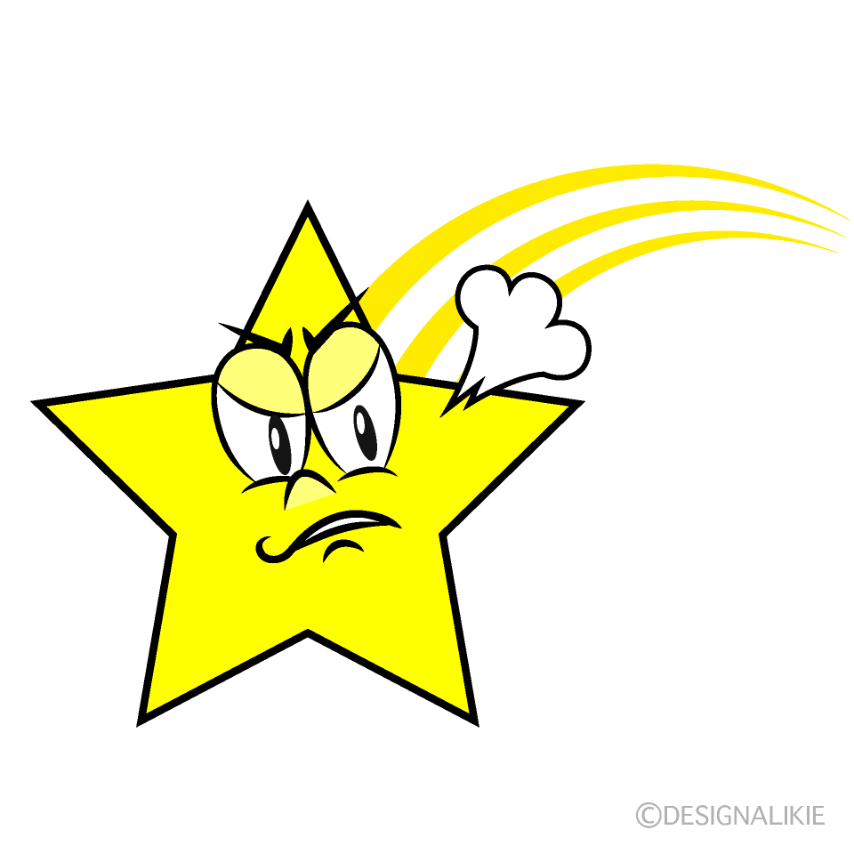 Angry Shooting Star Cartoon Character Image