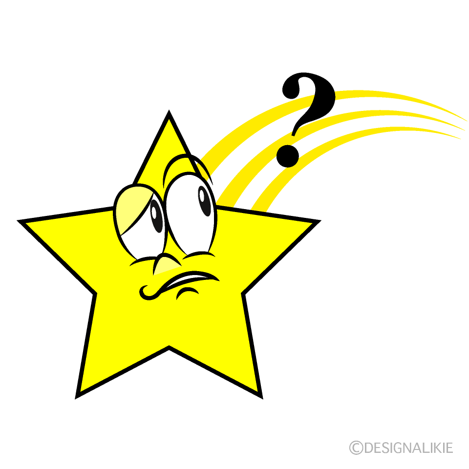 Thinking Shooting Star Cartoon Character Image