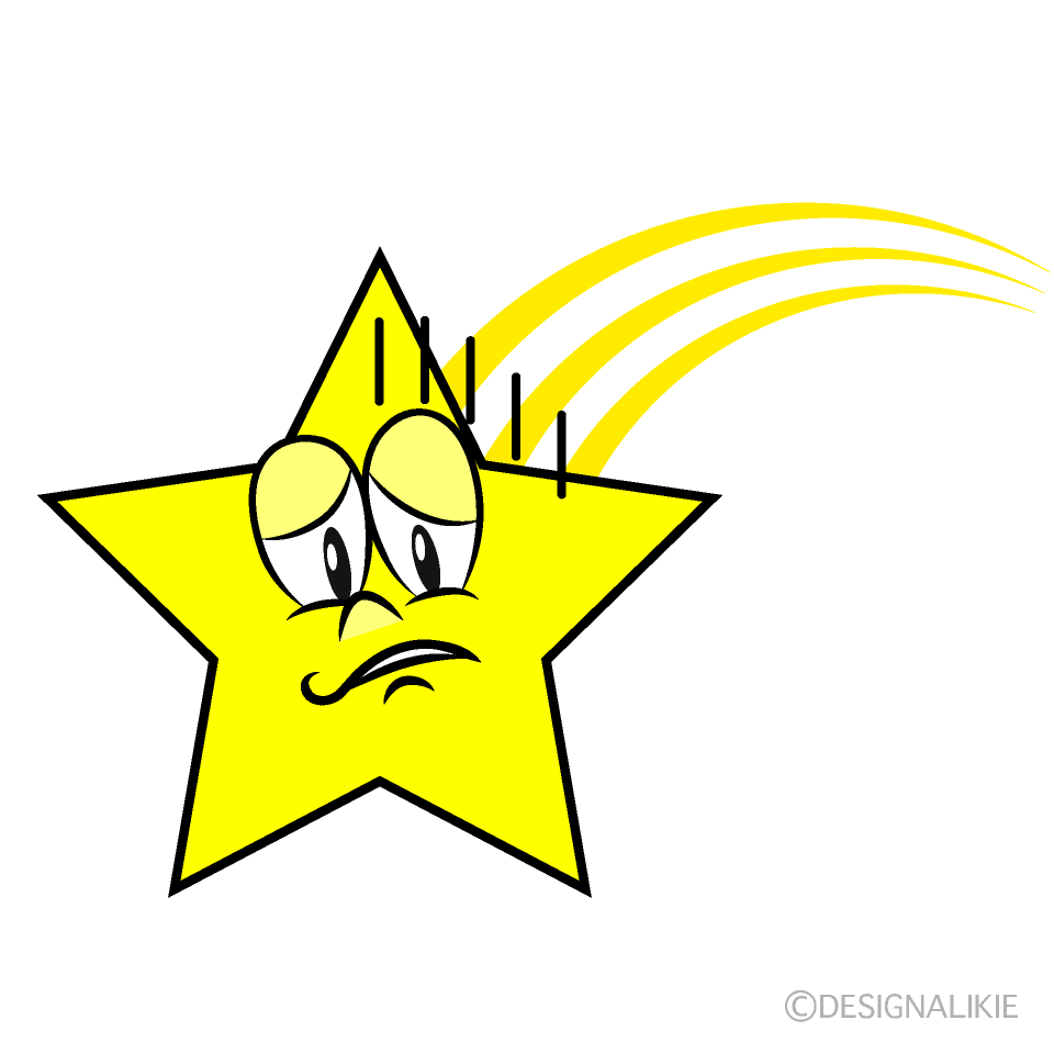 Depressed Shooting Star Cartoon Character Image