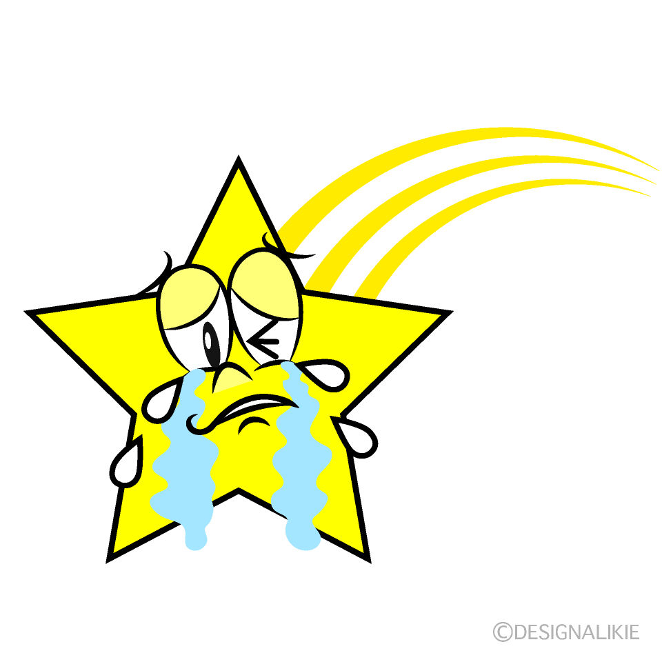 Crying Shooting Star Cartoon Character Image