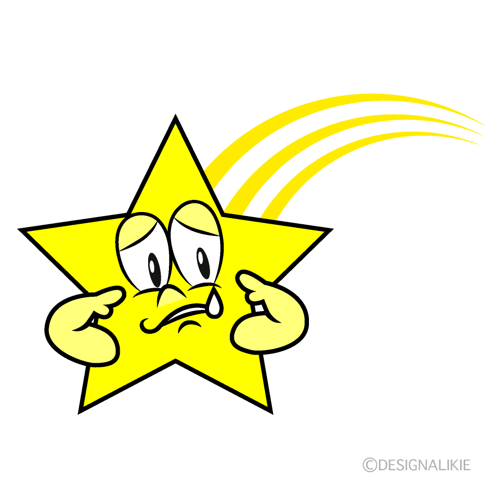 Sad Shooting Star Cartoon Character Image