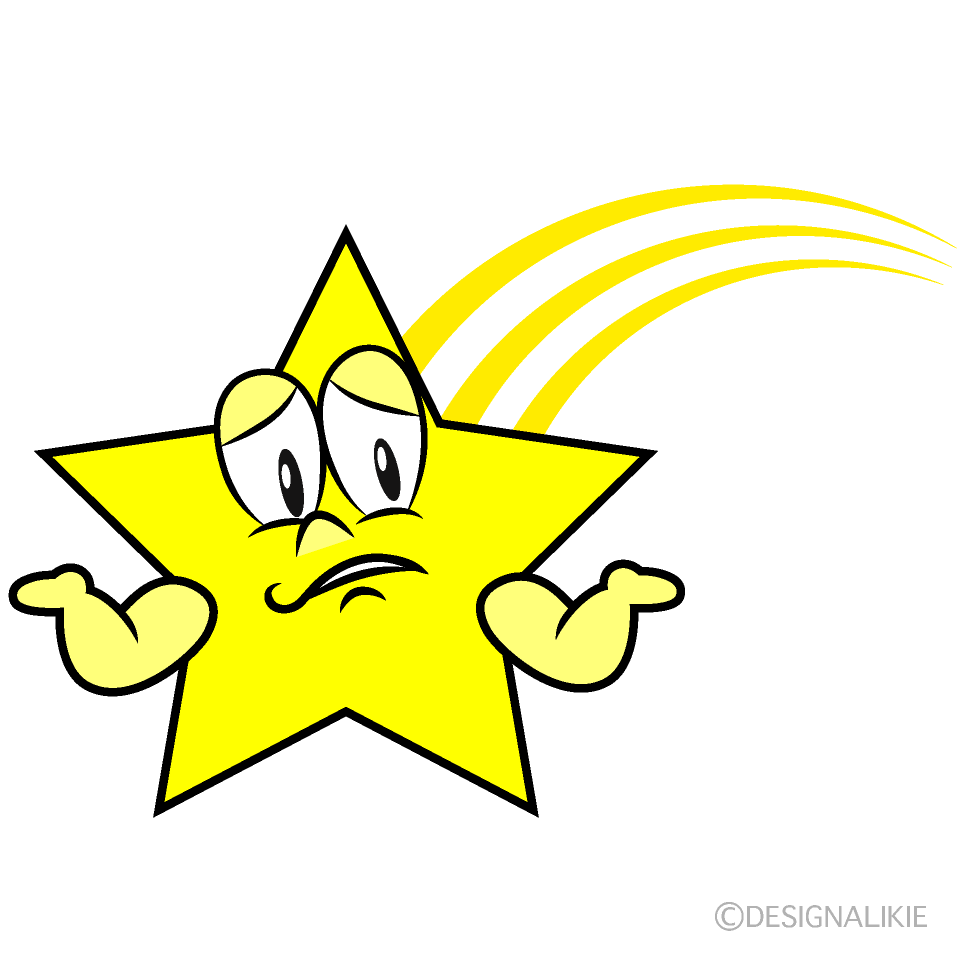 Troubled Shooting Star Cartoon Character Image