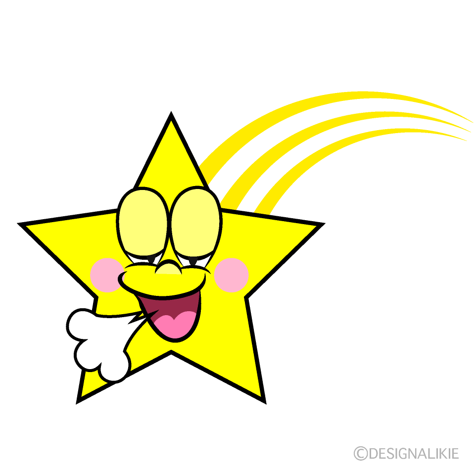 Relaxing Shooting Star Cartoon Character Image