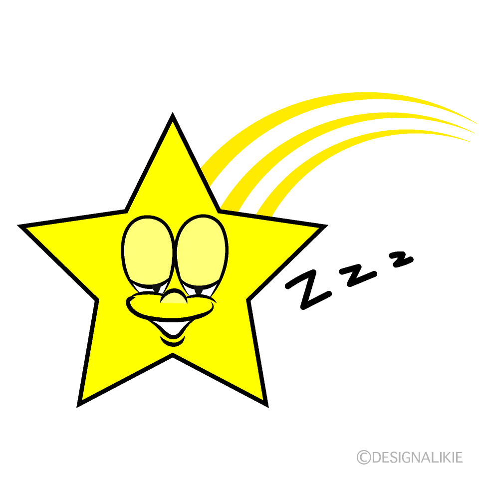 Sleeping Shooting Star Cartoon Character Image