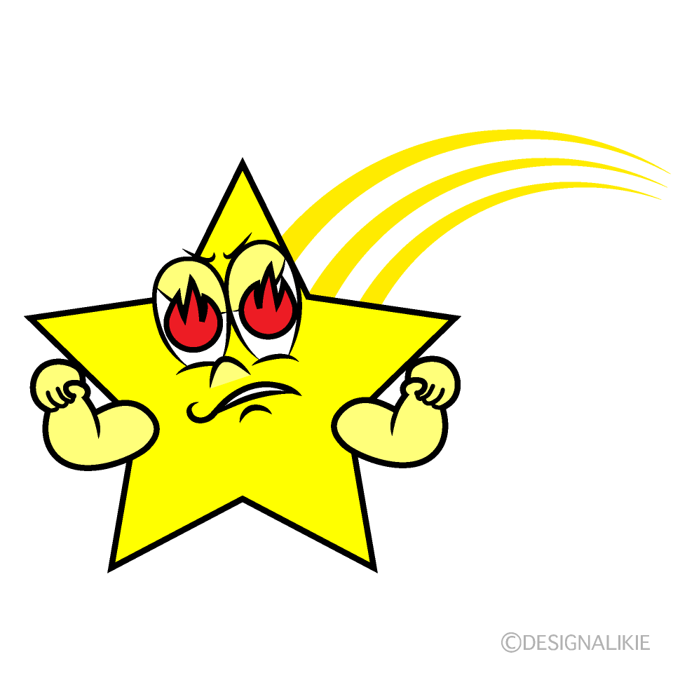 Enthusiasm Shooting Star Cartoon Character Image