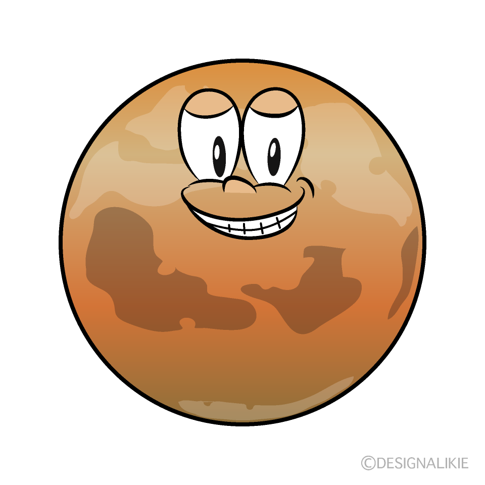 Grinning Mars Cartoon Character Image