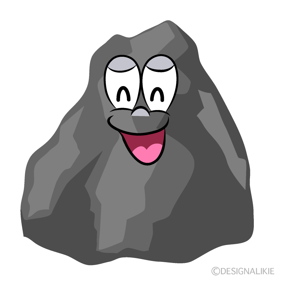 Smiling Rock Cartoon Character Image