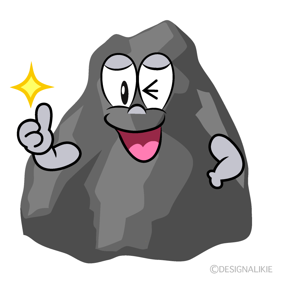 Thumbs up Rock Cartoon Character Image