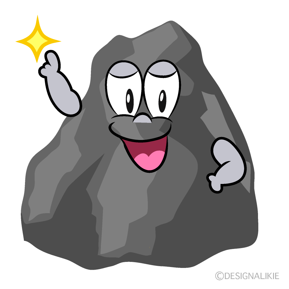 Posing Rock Cartoon Character Image