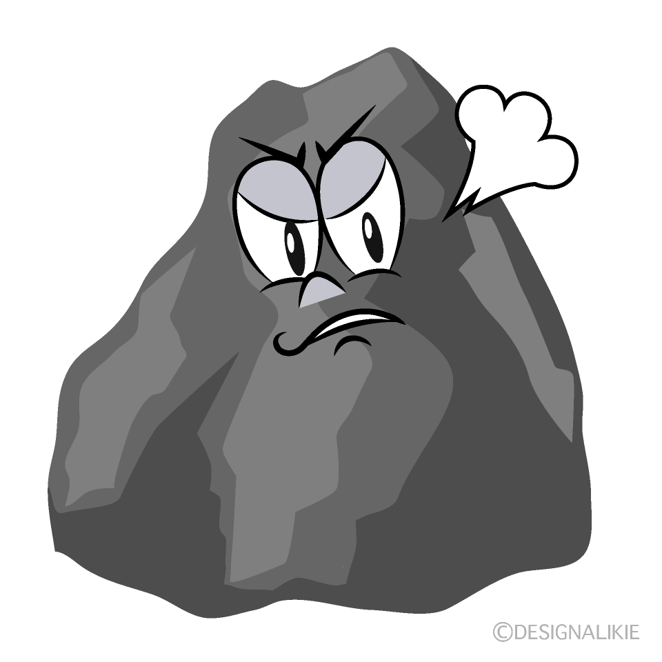 Angry Rock Cartoon Character Image