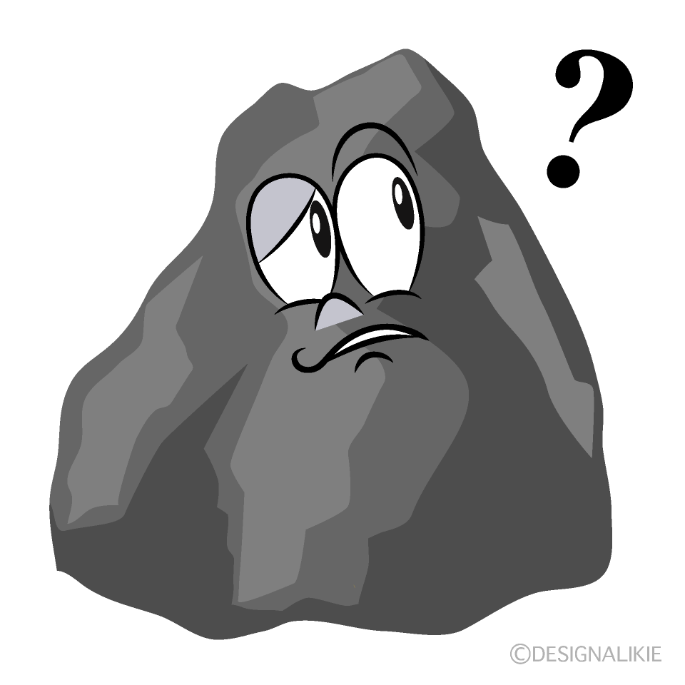 Thinking Rock Cartoon Character Image