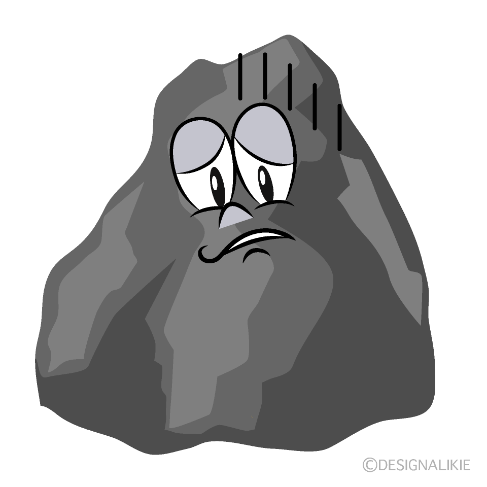 Depressed Rock Cartoon Character Image