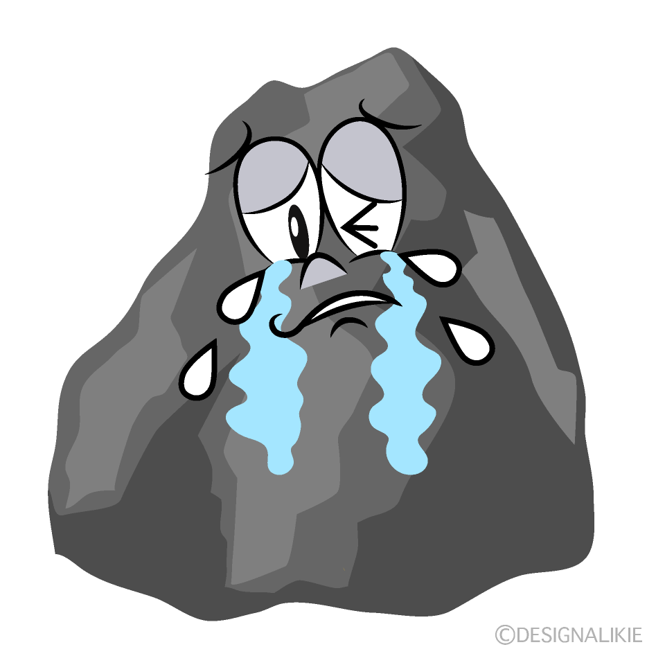 Crying Rock Cartoon Character Image