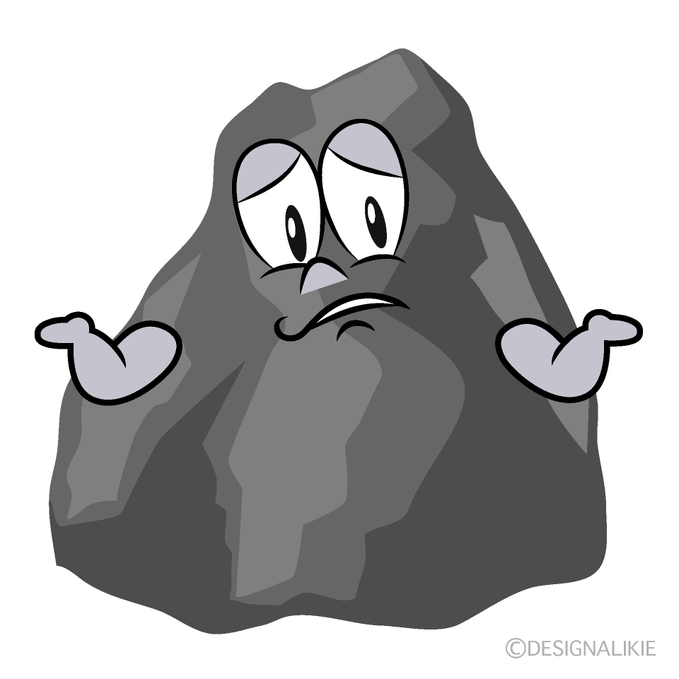 Troubled Rock Cartoon Character Image