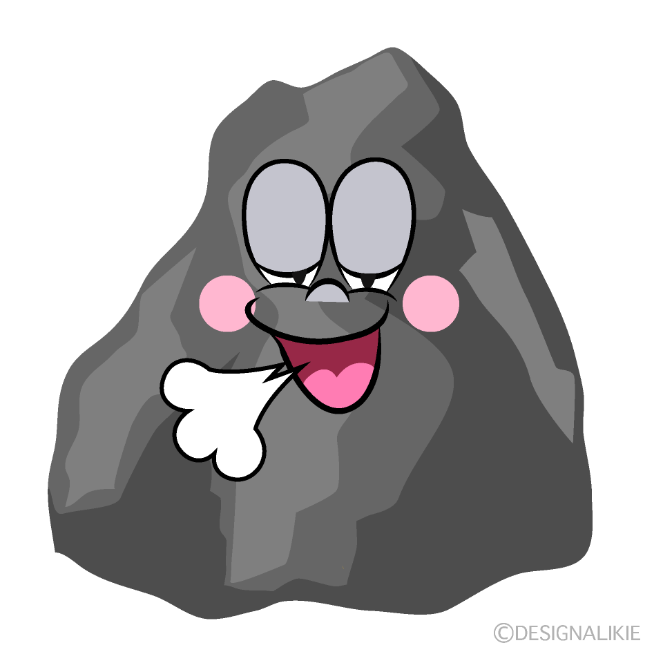 Relaxing Rock Cartoon Character Image