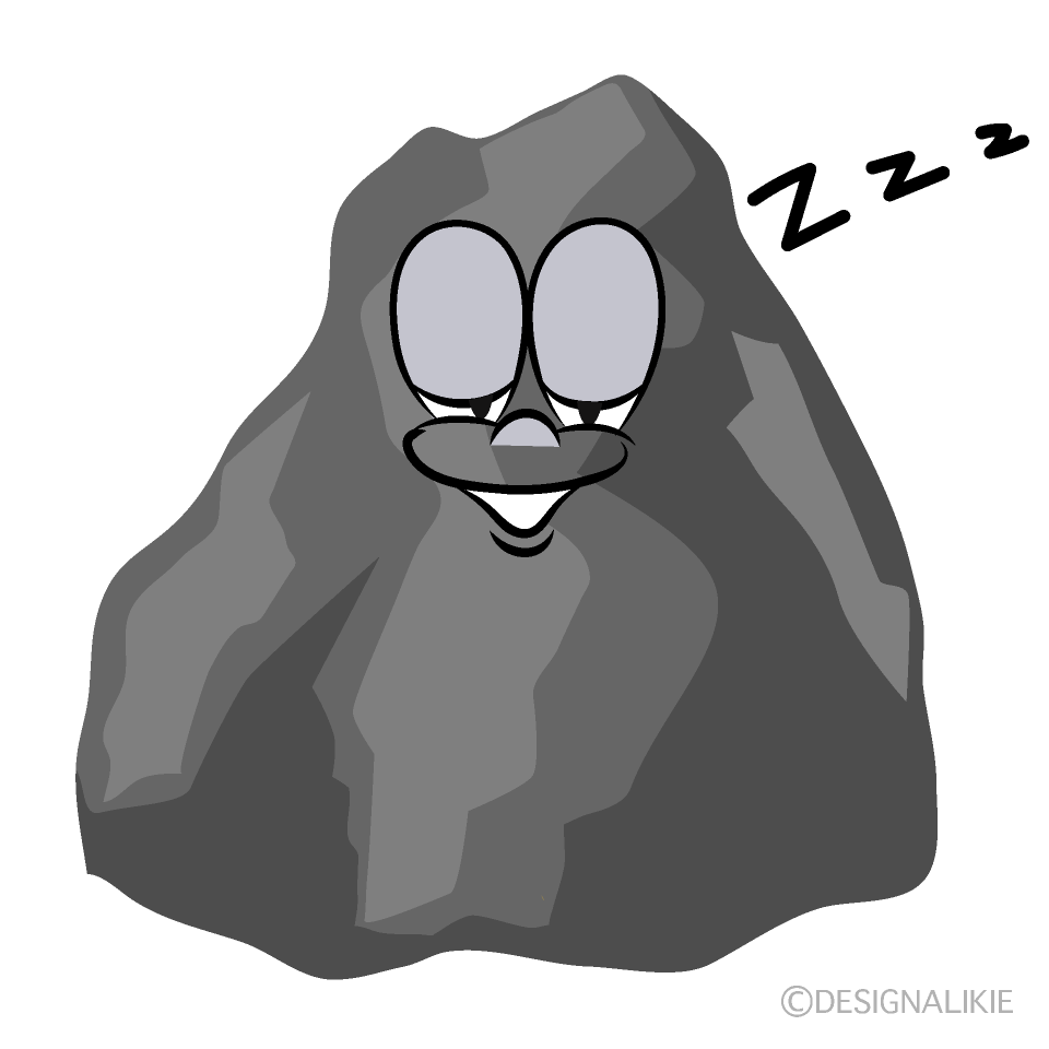 Sleeping Rock Cartoon Character Image