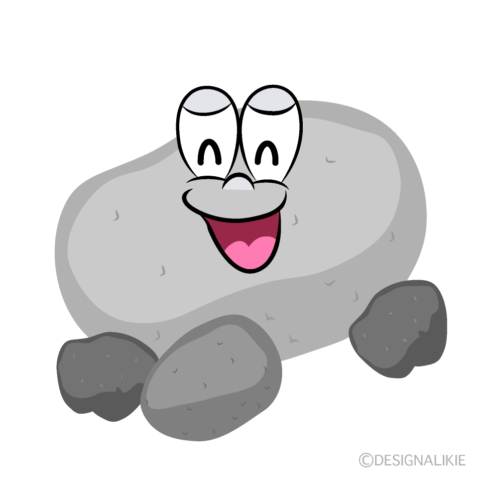 Smiling Stone Cartoon Character Image