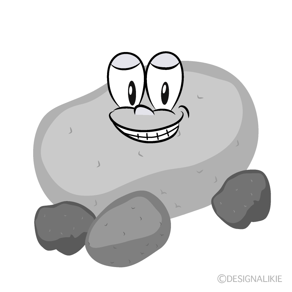 Grinning Stone Cartoon Character Image