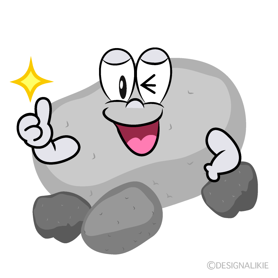 Thumbs up Stone Cartoon Character Image