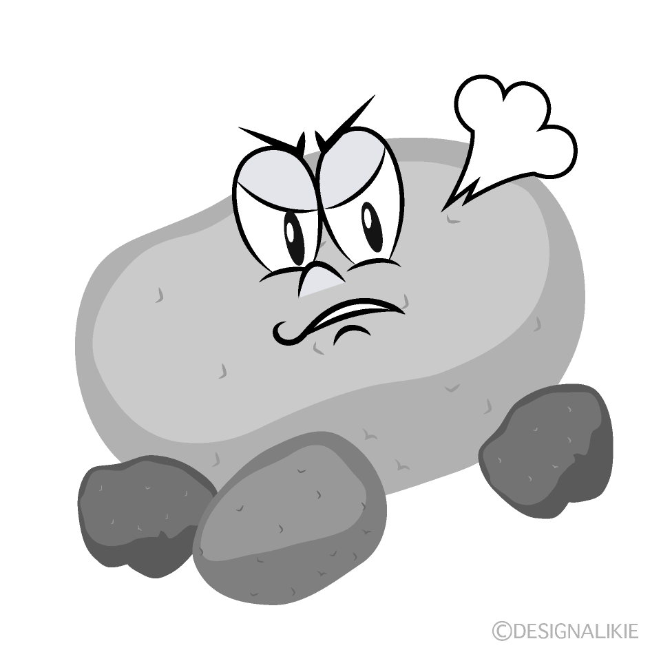 Angry Stone Cartoon Character Image